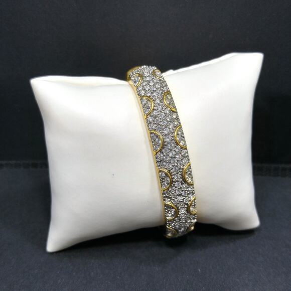 Vtg. Premier Designs Rhinestone Hinged Bracelet, Magnetic Clasp, 1980s, 7 1/2 In - Picture 5 of 10